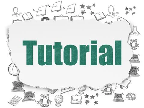 Learning concept: Tutorial on Torn Paper background Stock Illustration