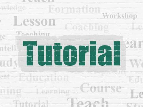 Learning concept: Tutorial on wall background Stock Illustration