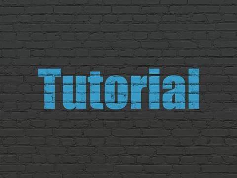 Learning concept: Tutorial on wall background Stock Illustration