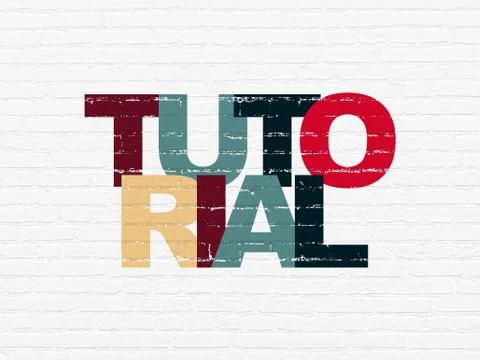 Learning concept: Tutorial on wall background Stock Illustration