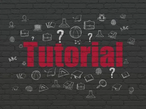 Learning concept: Tutorial on wall background Stock Illustration