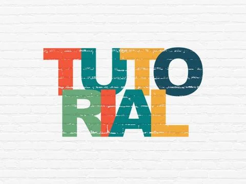 Learning concept: Tutorial on wall background Stock Illustration