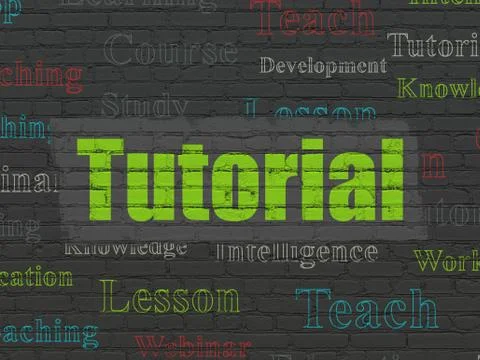 Learning concept: Tutorial on wall background Stock Illustration