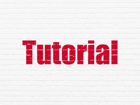 Learning concept: Tutorial on wall background Stock Illustration