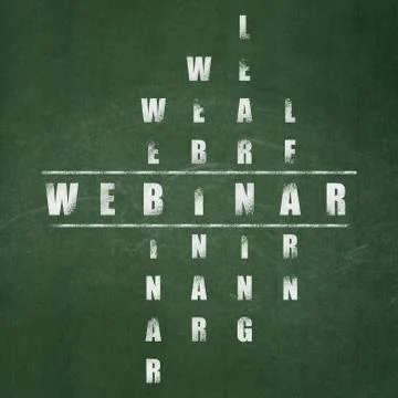 Learning concept: Webinar in Crossword Puzzle Illustration