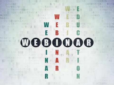 Learning concept: Webinar in Crossword Puzzle Illustrazione stock