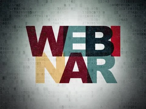 Learning concept: Webinar on Digital Data Paper background Illustrazione stock