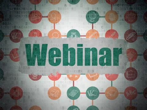 Learning concept: Webinar on Digital Paper background Stock Illustration