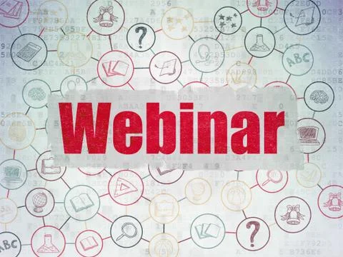 Learning concept: Webinar on Digital Paper background Illustrazione stock