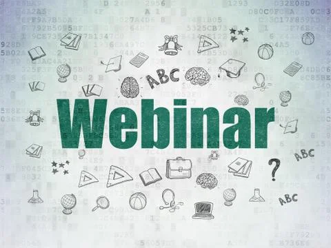 Learning concept: Webinar on Digital Paper background 스톡 일러스트