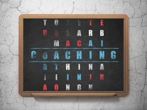 Learning concept: word Coaching in solving Crossword Puzzle Stockillustratie
