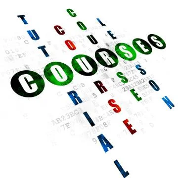 Learning concept: word Courses in solving Crossword Puzzle 스톡 일러스트