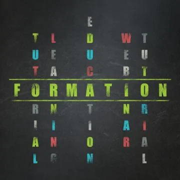 Learning concept: word Formation in solving Crossword Puzzle Stock Illustration