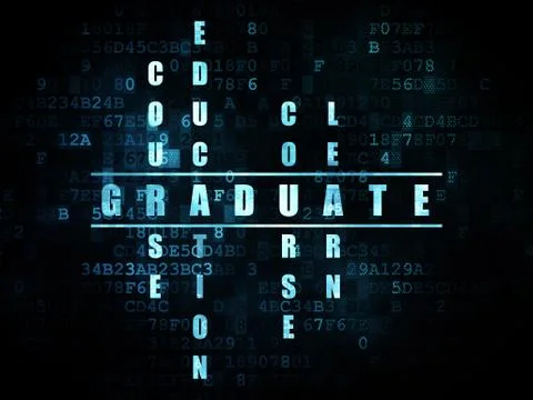 Learning concept: word Graduate in solving Crossword Puzzle Stock Illustration