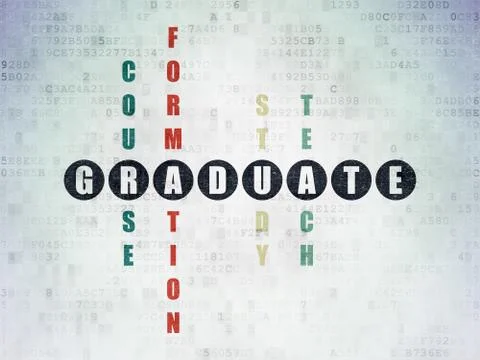 Learning concept: word Graduate in solving Crossword Puzzle 스톡 일러스트