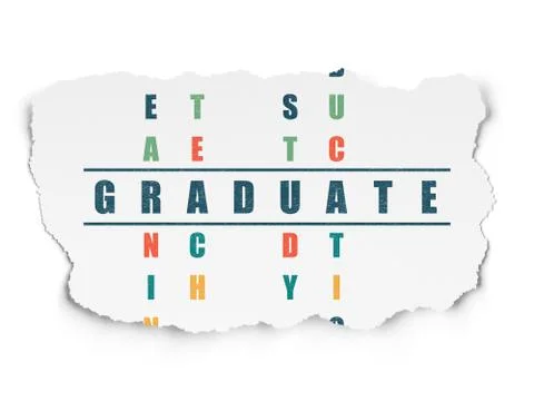 Learning concept: word Graduate in solving Crossword Puzzle Stock Illustration