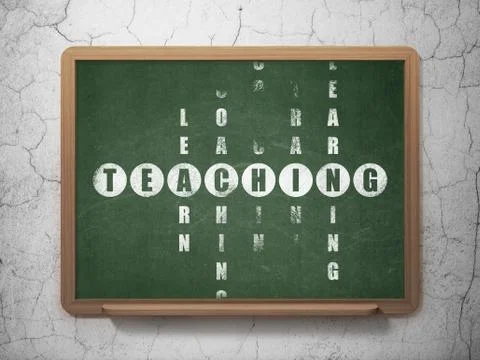 Learning concept: word Teaching in solving Crossword Puzzle Stockillustratie