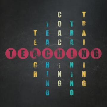 Learning concept: word Teaching in solving Crossword Puzzle Illustration
