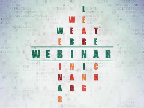 Learning concept: word Webinar in solving Crossword Puzzle 스톡 일러스트