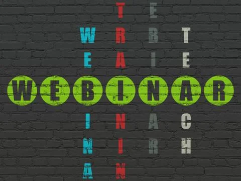 Learning concept: word Webinar in solving Crossword Puzzle Stockillustratie