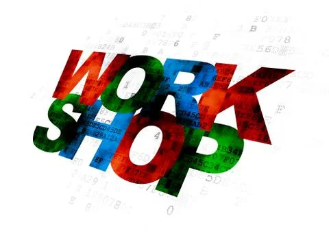 Learning concept: Workshop on Digital background Stock Illustration