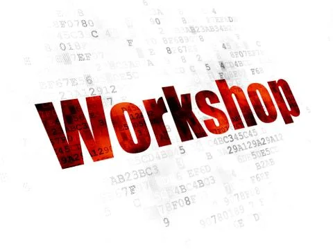 Learning concept: Workshop on Digital background 스톡 일러스트