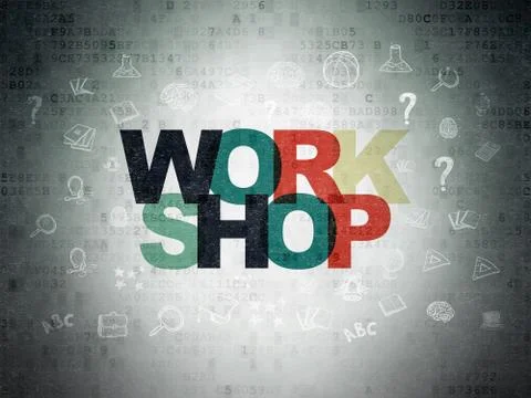 Learning concept: Workshop on Digital Data Paper background Stockillustratie