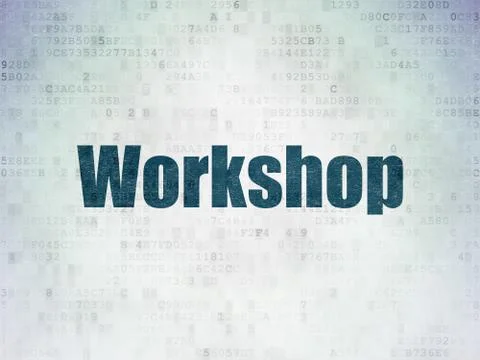 Learning concept: Workshop on Digital Data Paper background Stock Illustration