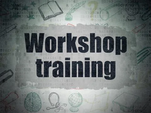 Learning concept: Workshop Training on Digital Paper background Stock Illustration