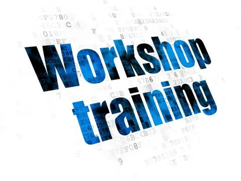Learning concept: Workshop Training on Digital background Illustrazione stock