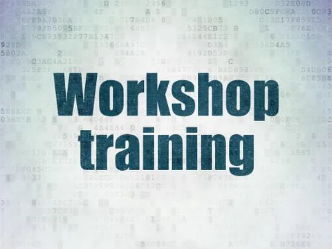 Learning concept: Workshop Training on Digital Data Paper background Stock Illustration