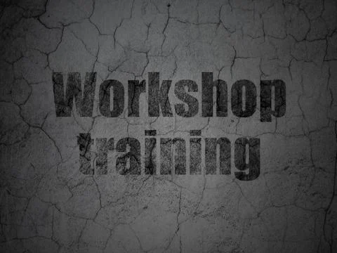 Learning concept: Workshop Training on grunge wall background Illustrazione stock