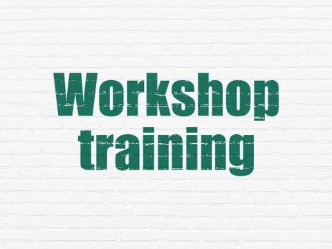 Learning concept: Workshop Training on wall background Illustrazione stock