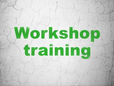 Learning concept: Workshop Training on wall background Illustrazione stock