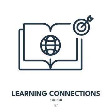 Learning Connections Icon. Education, Knowledge, Global. Editable Stroke Stock Illustration