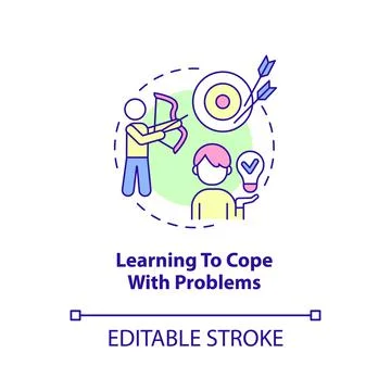 Learning to cope with problems concept icon Stock Illustration