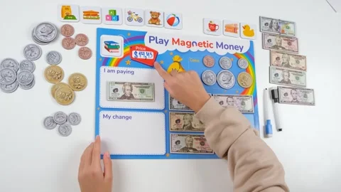 Learning to Count with Play Money Video stock 295361878