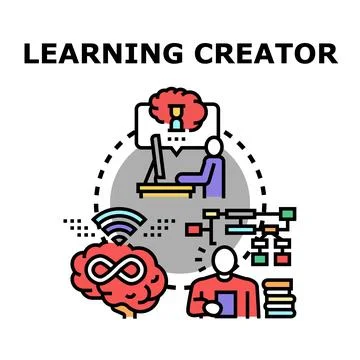 Learning creator developing new skills and knowledge 库存插图
