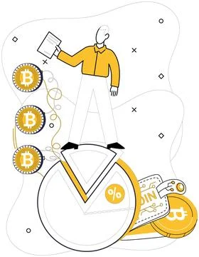 Learning Crypto Understanding Bitcoin and Financial Investments Stock Illustration