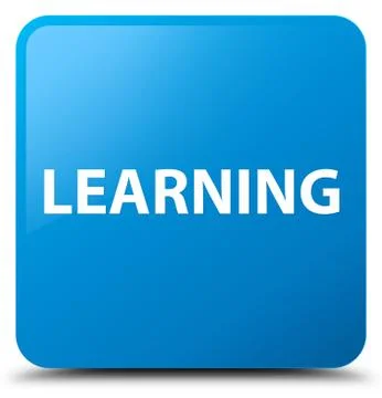Learning cyan blue square button Stockillustratie