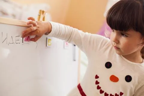 Learning Cyrillic Letters Stock-Fotos