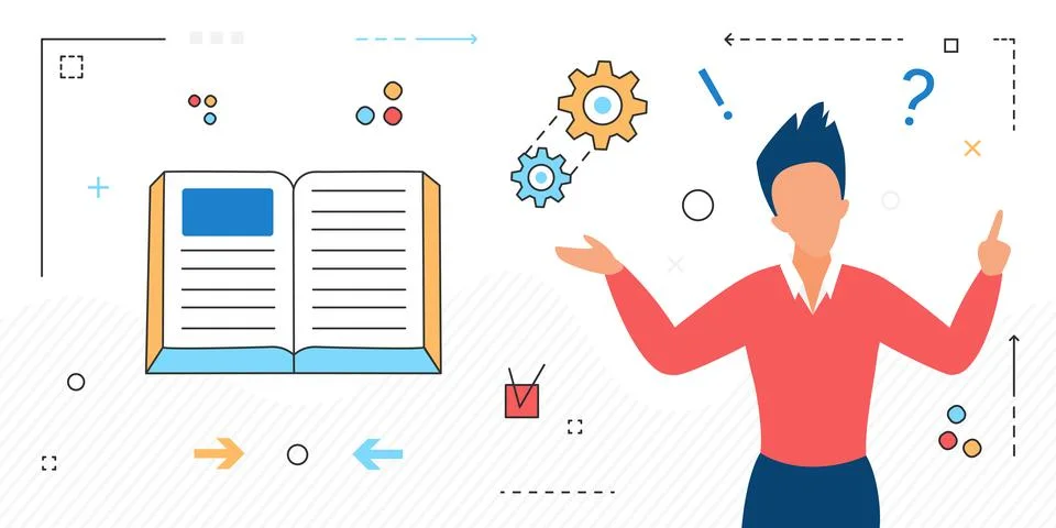 Learning data processing and manipulation of info storage Stock Illustration