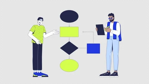 Learning data structures and algorithms 2D animation Stock Footage 311918921