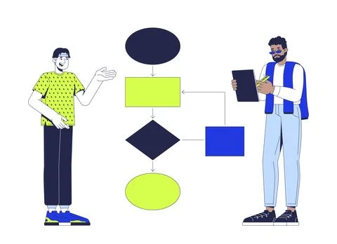Learning data structures and algorithms 2D illustration concept Stock Illustration