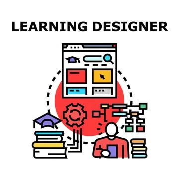 Learning designer crafting online education strategy Stock Illustration