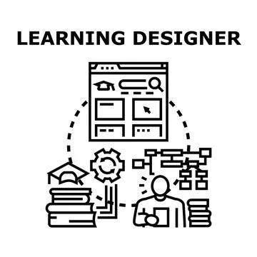 Learning designer crafting online education strategy Stock Illustration