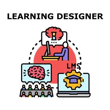 Learning designer creating educational content and online courses 스톡 일러스트