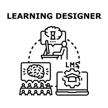 Learning designer creating educational content and online courses Stock Illustration