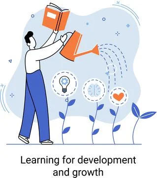 Learning for development and growth. Self improvement, rise mindset, new Stock Illustration