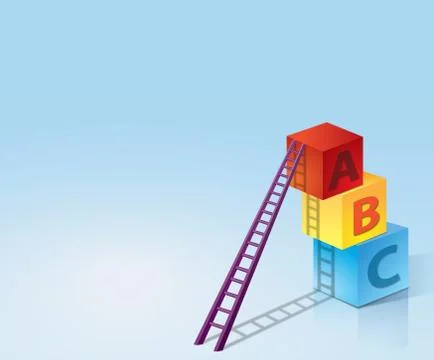 Learning Development with Boxes and Ladder Stock Illustration